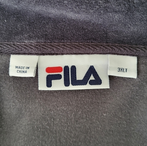 FILA *Tall* Vintage Velour Full Zip Tracksuit Jacket Pockets Gray Big 3XLT fb - Picture 12 of 14